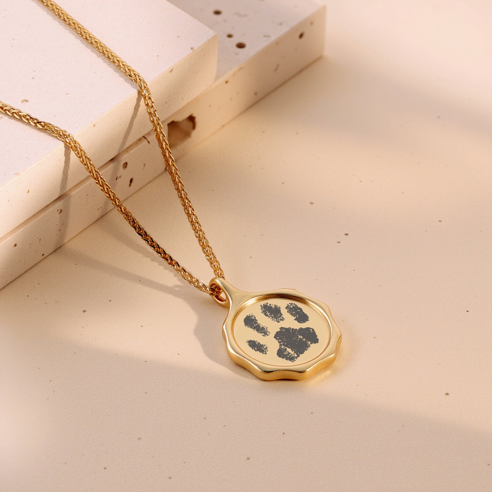 18k Gold plated Sterling Sliver Classic Paw print Necklace