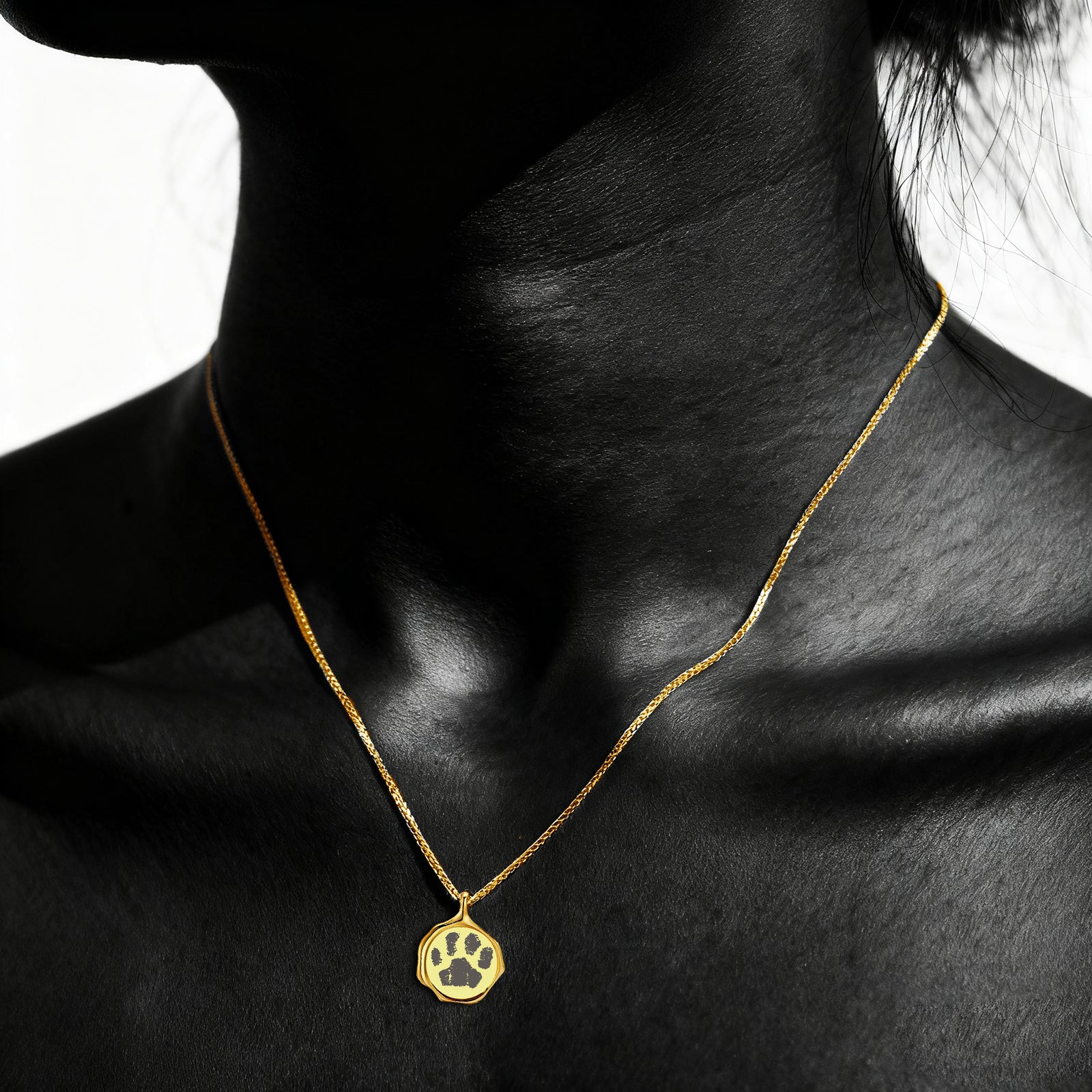 18k Gold plated Sterling Sliver Classic Paw print Necklace