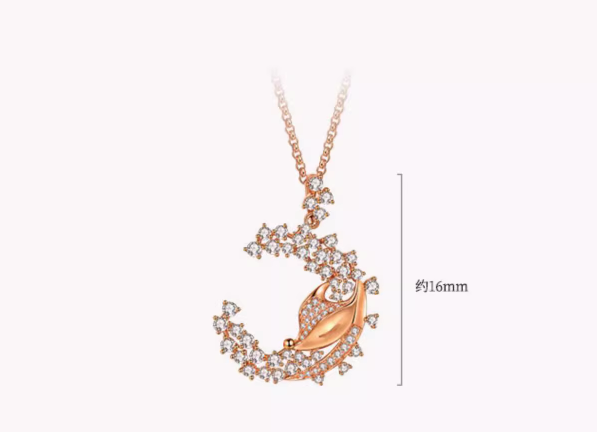 Golston Star & Moon 18K Gold Shaped Diamond Necklace
