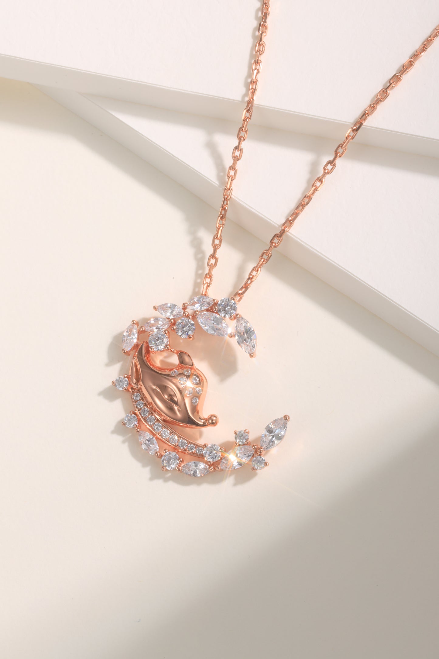 Golston Star&Moon™ 18K Gold Shaped Diamond Necklace