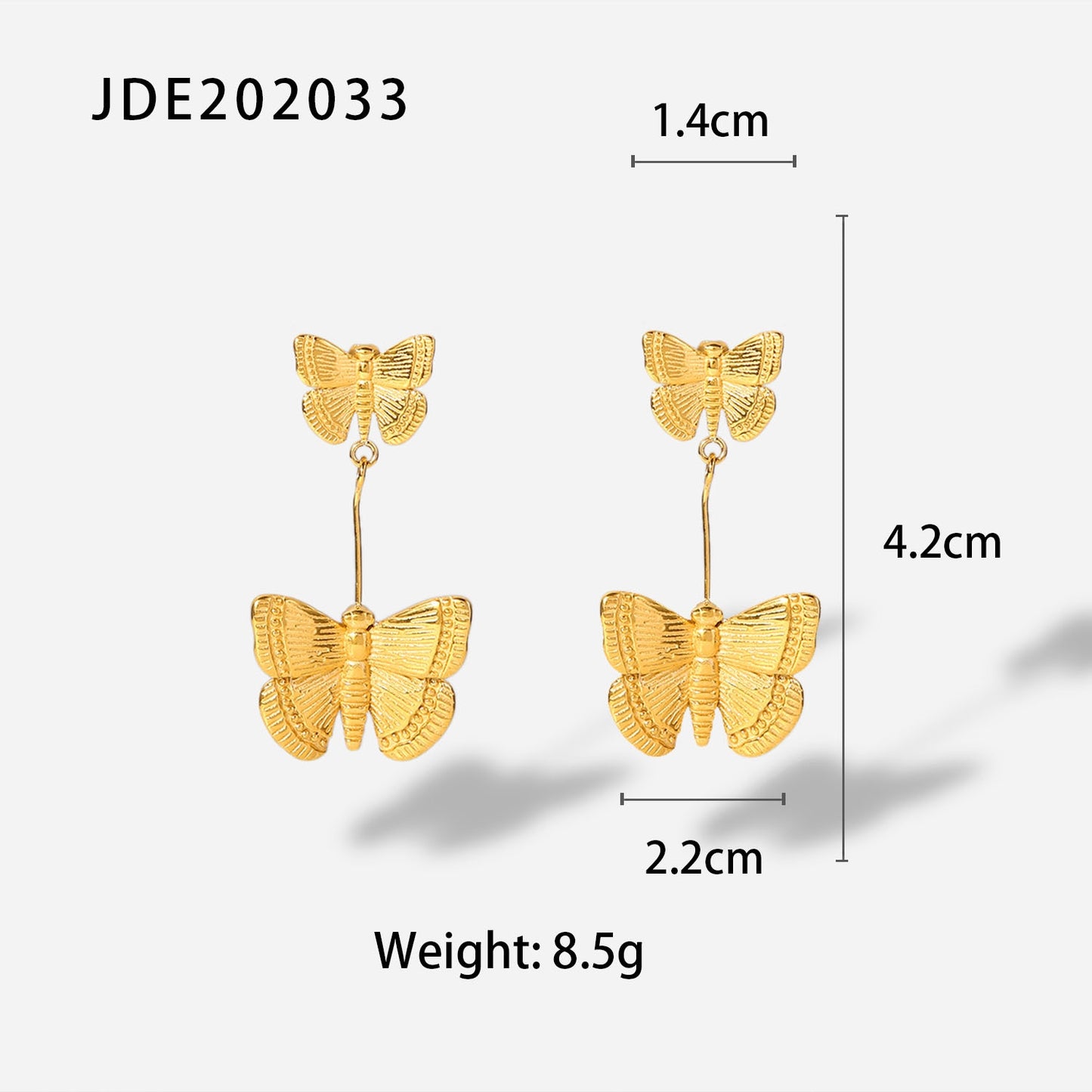 Golston Alloy Butterfly Drop Earings