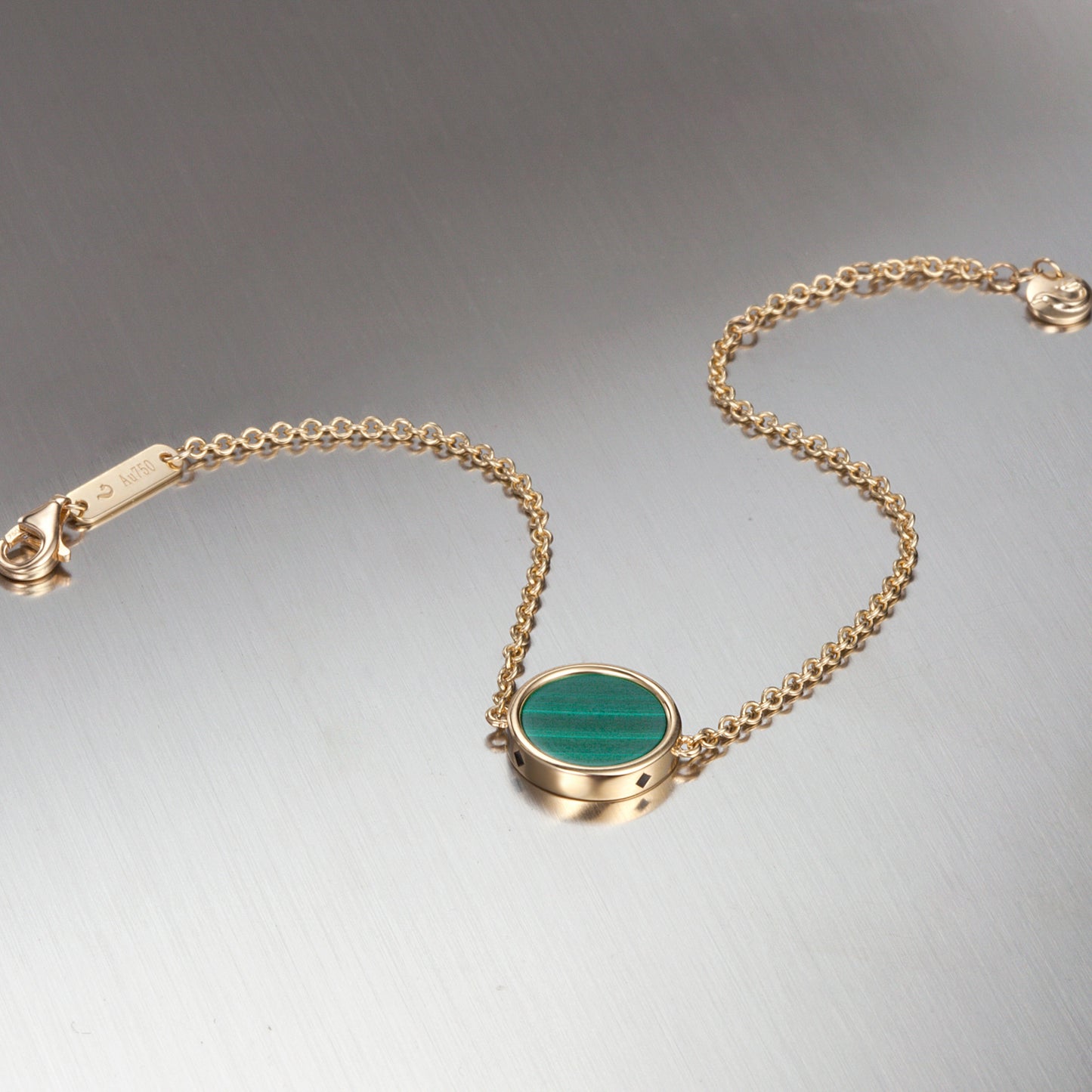 Golston Milan™ S925 Sliver Malachite Bracelet*