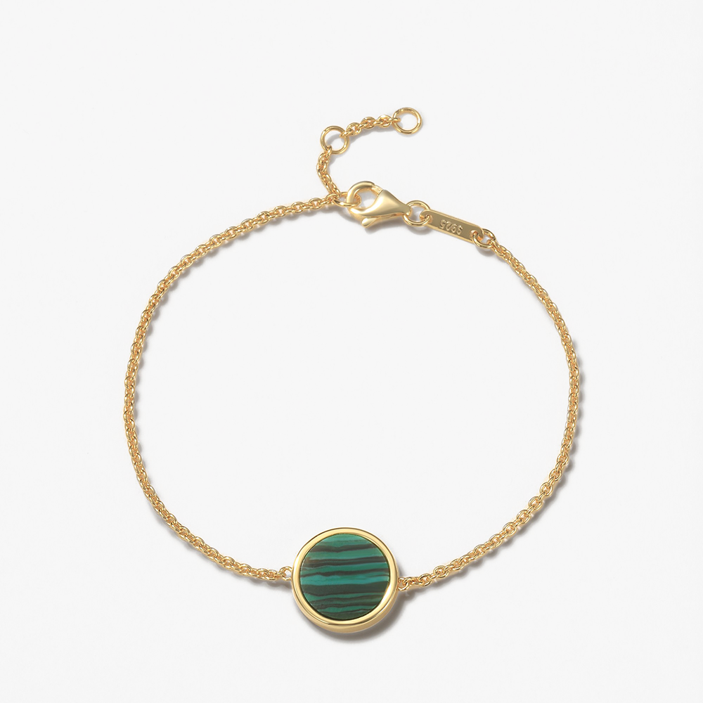 Golston Milan™ S925 Sliver Malachite Bracelet*