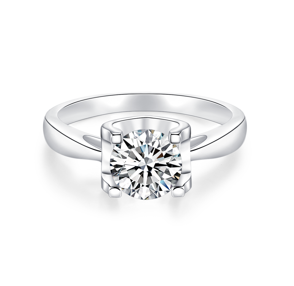 Golsotn™ Classic Bull Head D Color Moissanite Diamond, S925 Silver Ring*