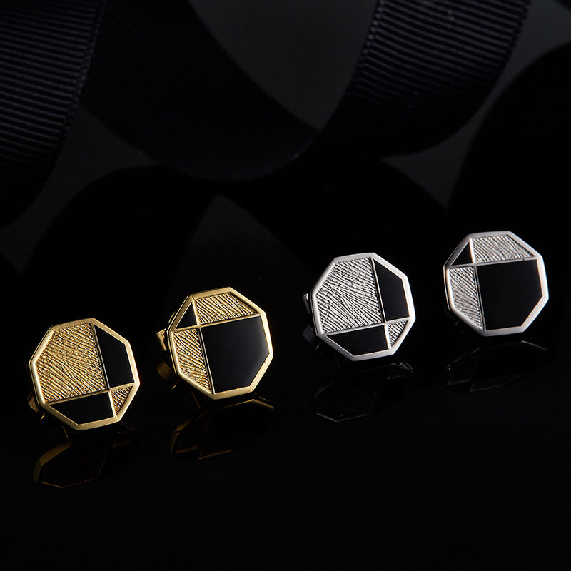 Silvery Octagon Mosaic Studs