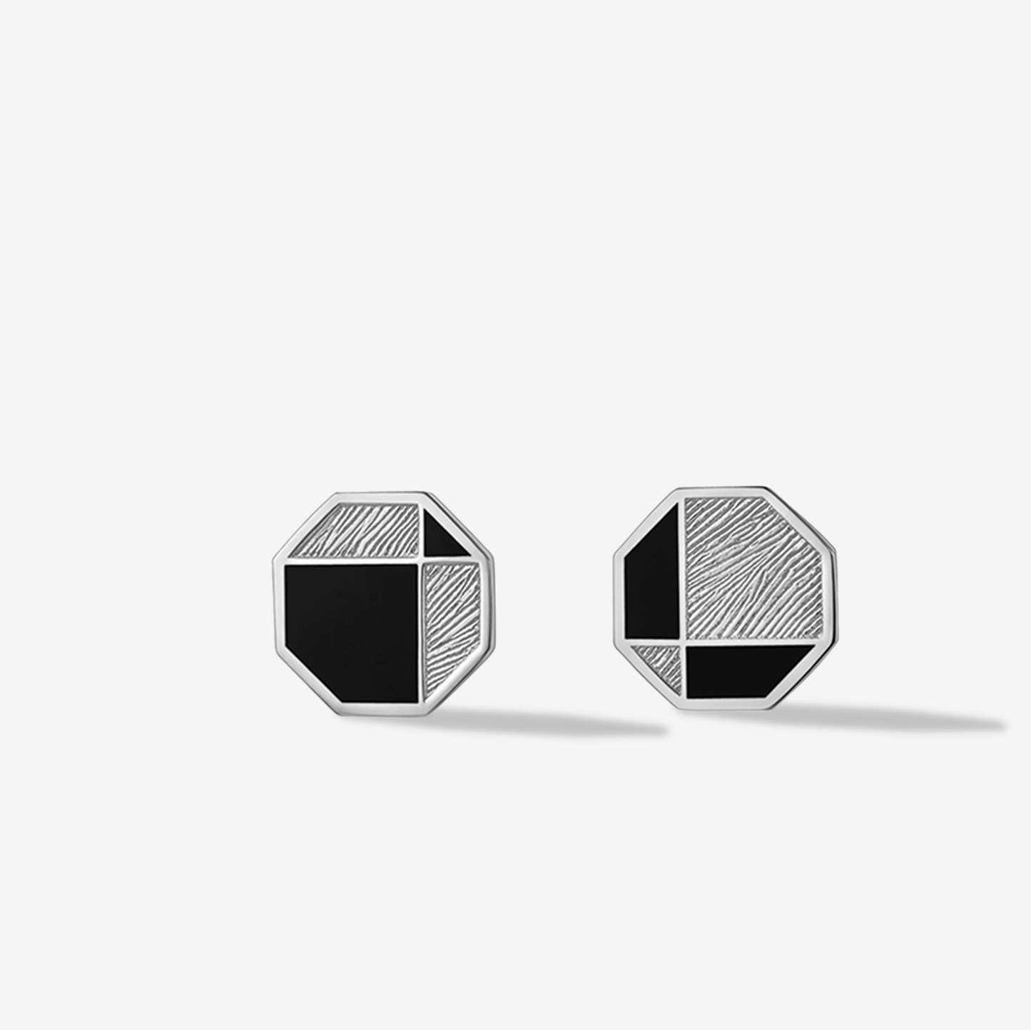 Silvery Octagon Mosaic Studs