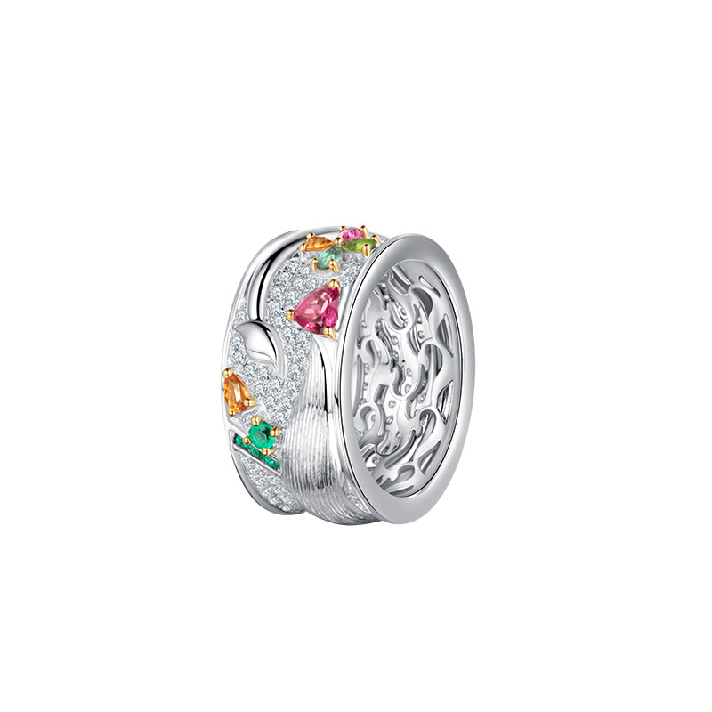 Embroidery Golston Fancy Luxury™  Natural Multi-Crystal Diamond Paved 18K Gold Designed Artisan Ring Fabric Jewelry