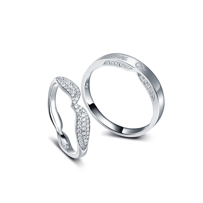 Golston Wedding™ Diamond 18K Gold Couple Rings *Stare (at the future)