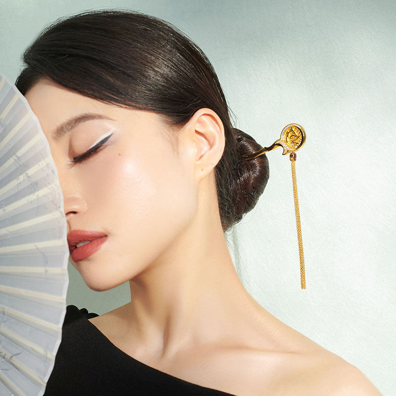 Milan Hair Pin ™ S925 Vermail Traditional Oriental Accessories