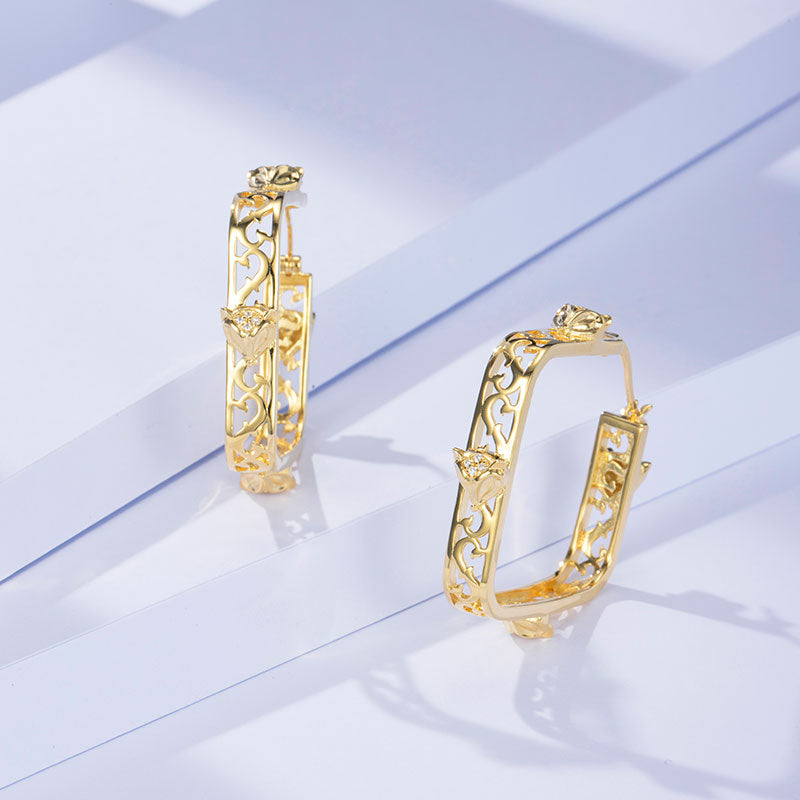 Cunning Muse 14K Vermeil S925 Sterling Silver Hook Earings ENGRAVING