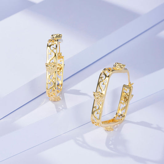 Golston Muse™ 14K Vermeil S925 Sterling Silver Hook Earings ENGRAVING