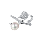 Cunning Muse Luxury White Fox Birth Ring With 14K Rose Gold Vermeil & Crystal