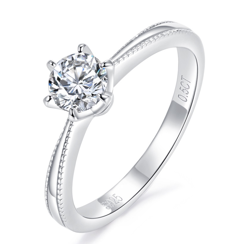 S925 Silver Moissanite Stone Ring