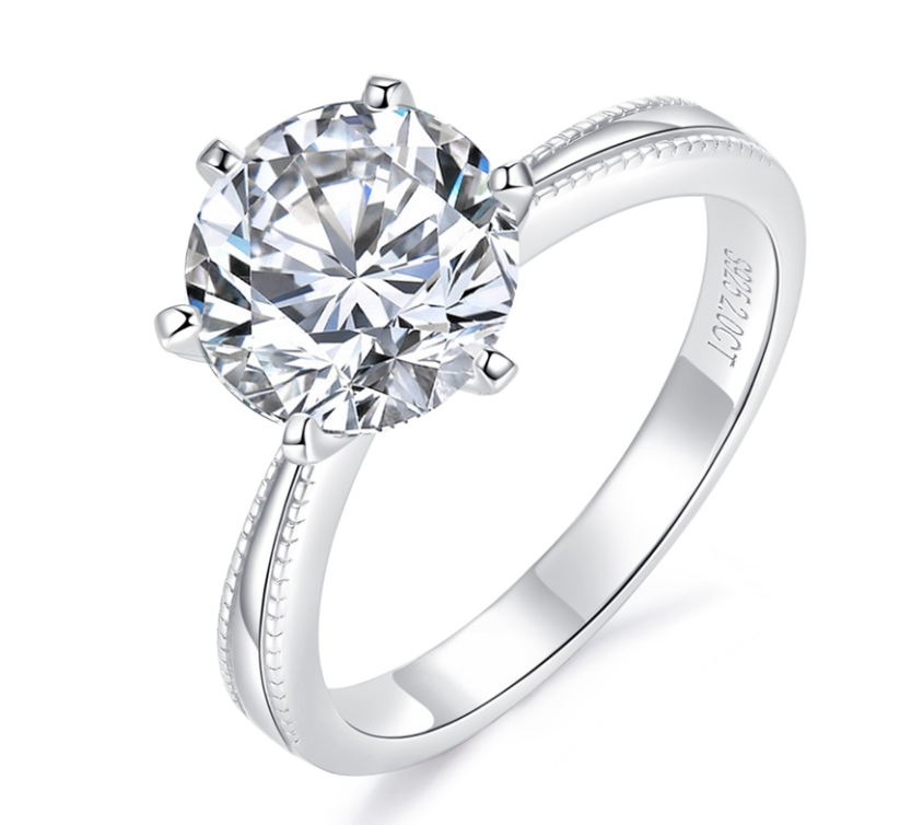 S925 Silver Moissanite Stone Ring