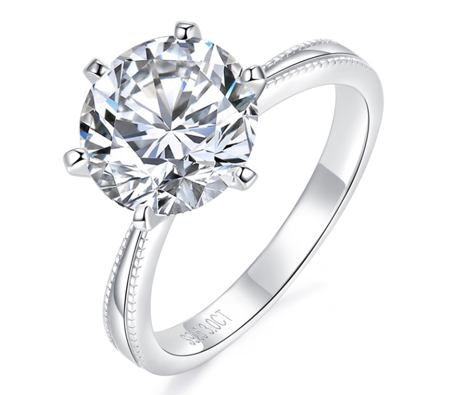 S925 Silver Moissanite Stone Ring