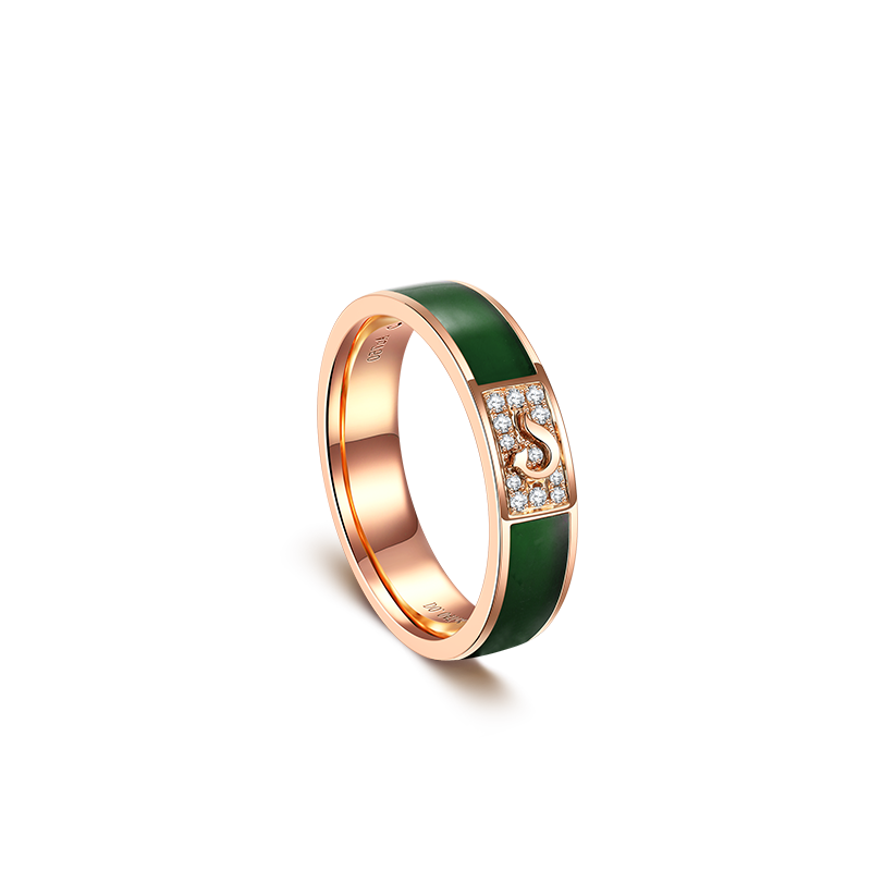 Christmas Gift Golston Eng™ 18K Gold & Diamond Black Enamel Ring