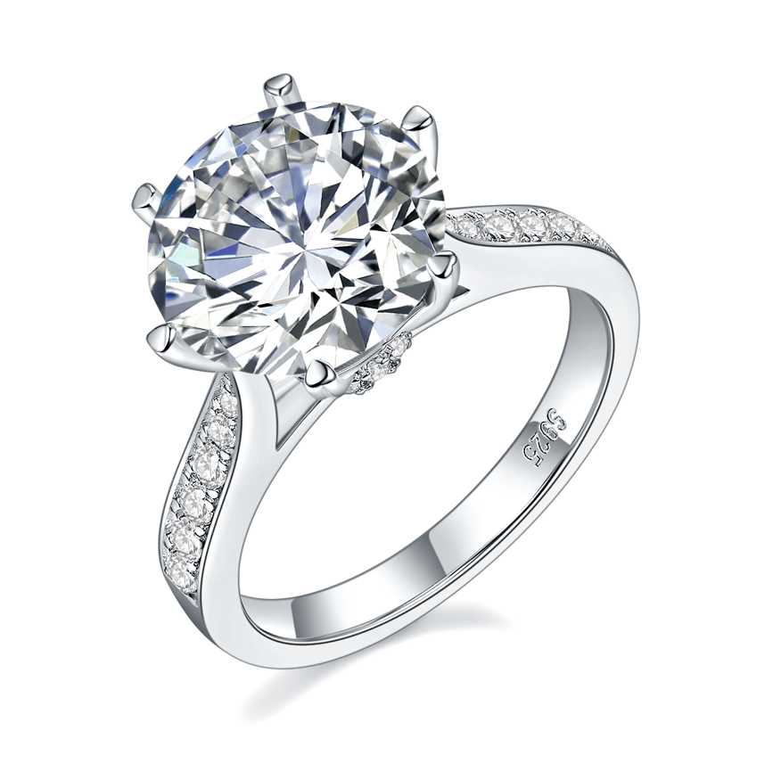 S925 Silver Moissanite Diamond A change of fortune Rings 1/5Carat  RM1041