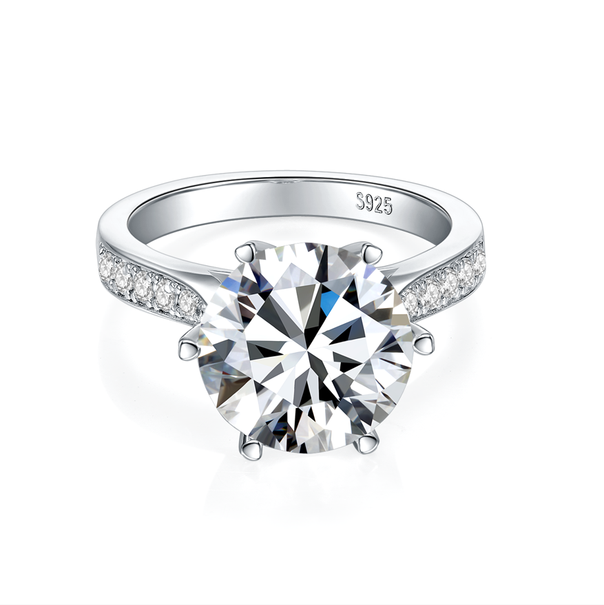 S925 Silver Moissanite Diamond A change of fortune Rings 1/5Carat  RM1041