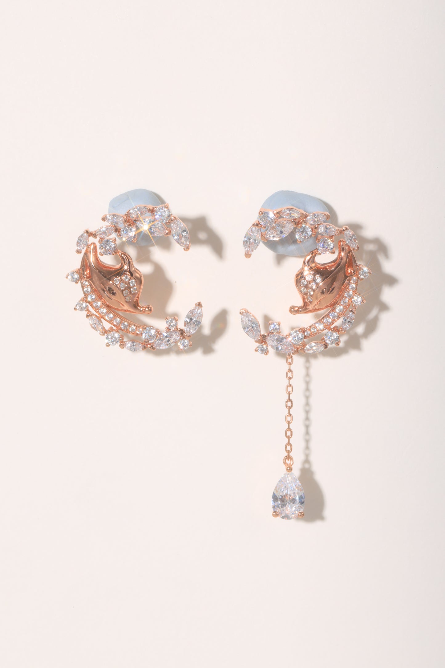Golston Star&Moon™ 18K Gold Shaped Diamond Earrings