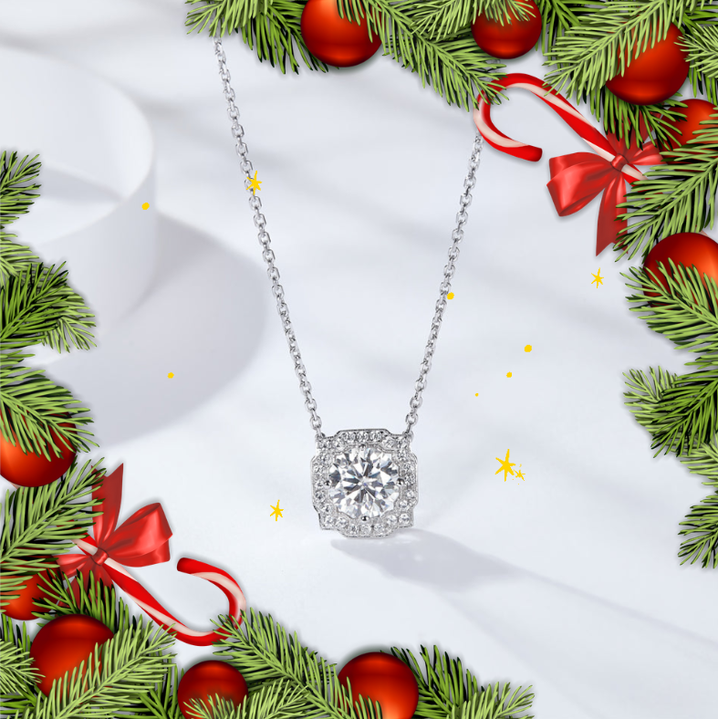 Christmas Gifts S925 Silver  Moissanite Diamond Hairui Pendant Necklaces PM5005