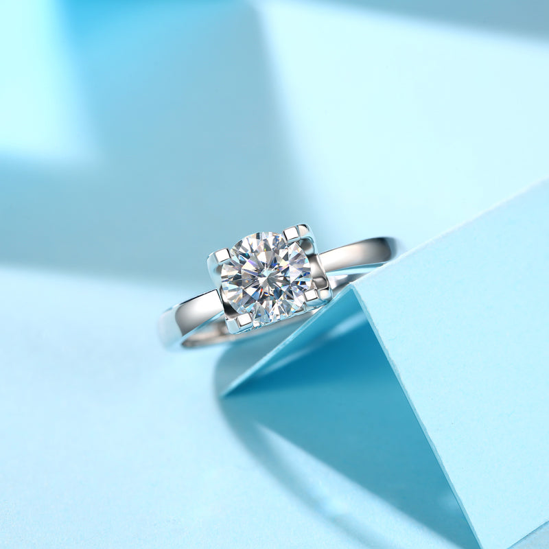 S925 Silver  Adjustable Moissanite Diamond ring R10336-6.5