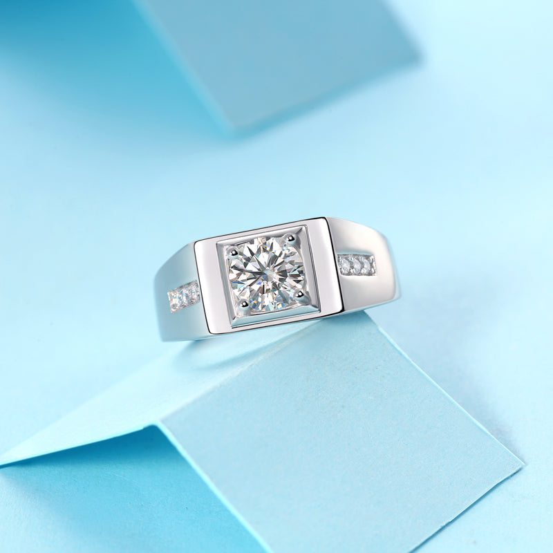 S925 Silver Adjustable Moissanite rich diamond ring for men R10679-6.5