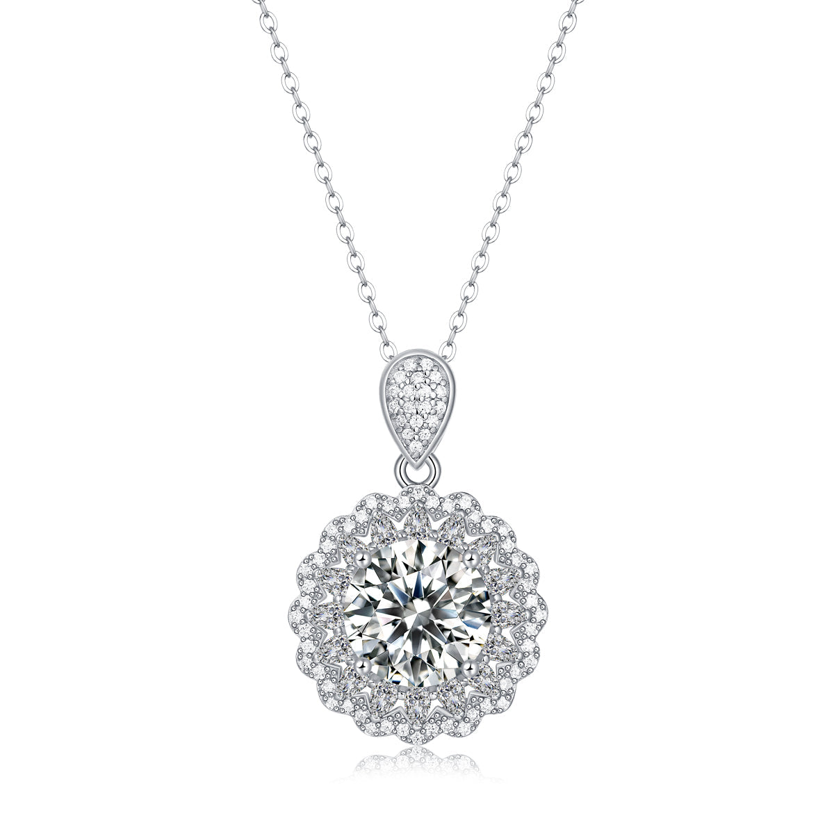 S925 Silver  Adjustable Moissanite Floating life like a dream Necklaces P11515-11.0