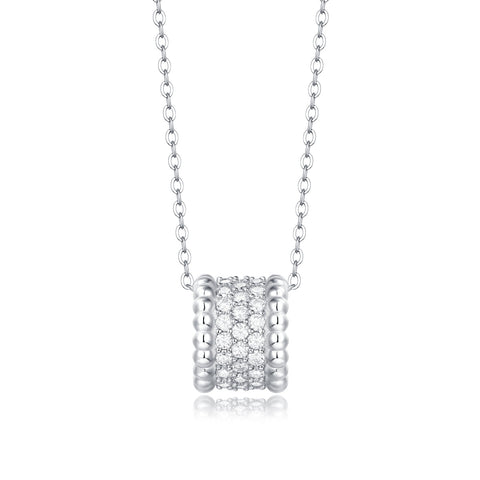S925 Silver  Adjustable Moissanite and listen to the rain Necklaces P11743