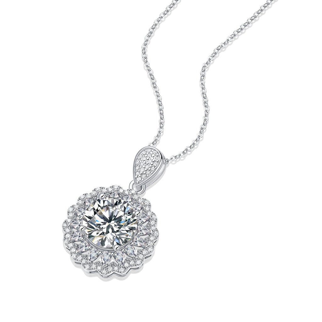 S925 Silver  Adjustable Moissanite Floating life like a dream Necklaces P11515-11.0