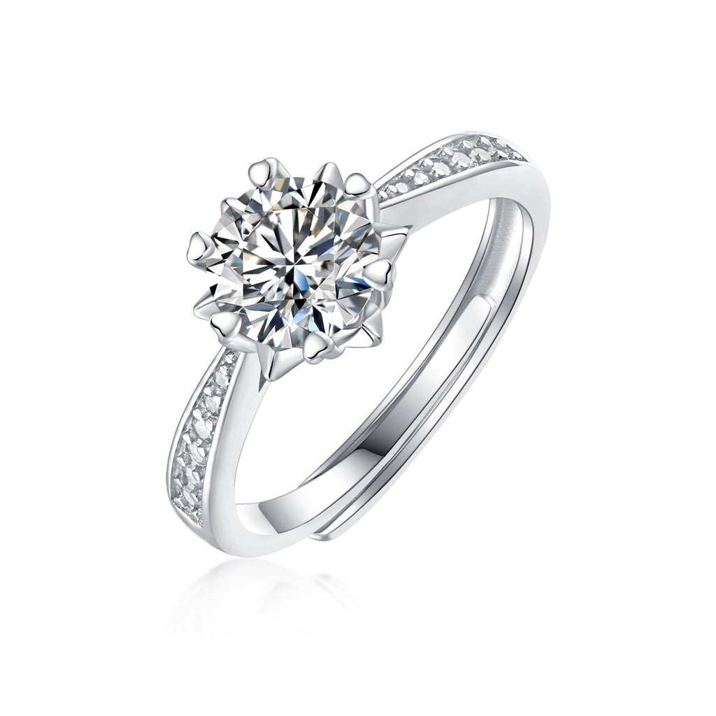 S925 Silver Adjustable Moissanite sweet and greasy Rings R11528-6.5