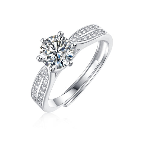 S925 Silver Adjustable Moissanite perfect Rings R11550-6.5