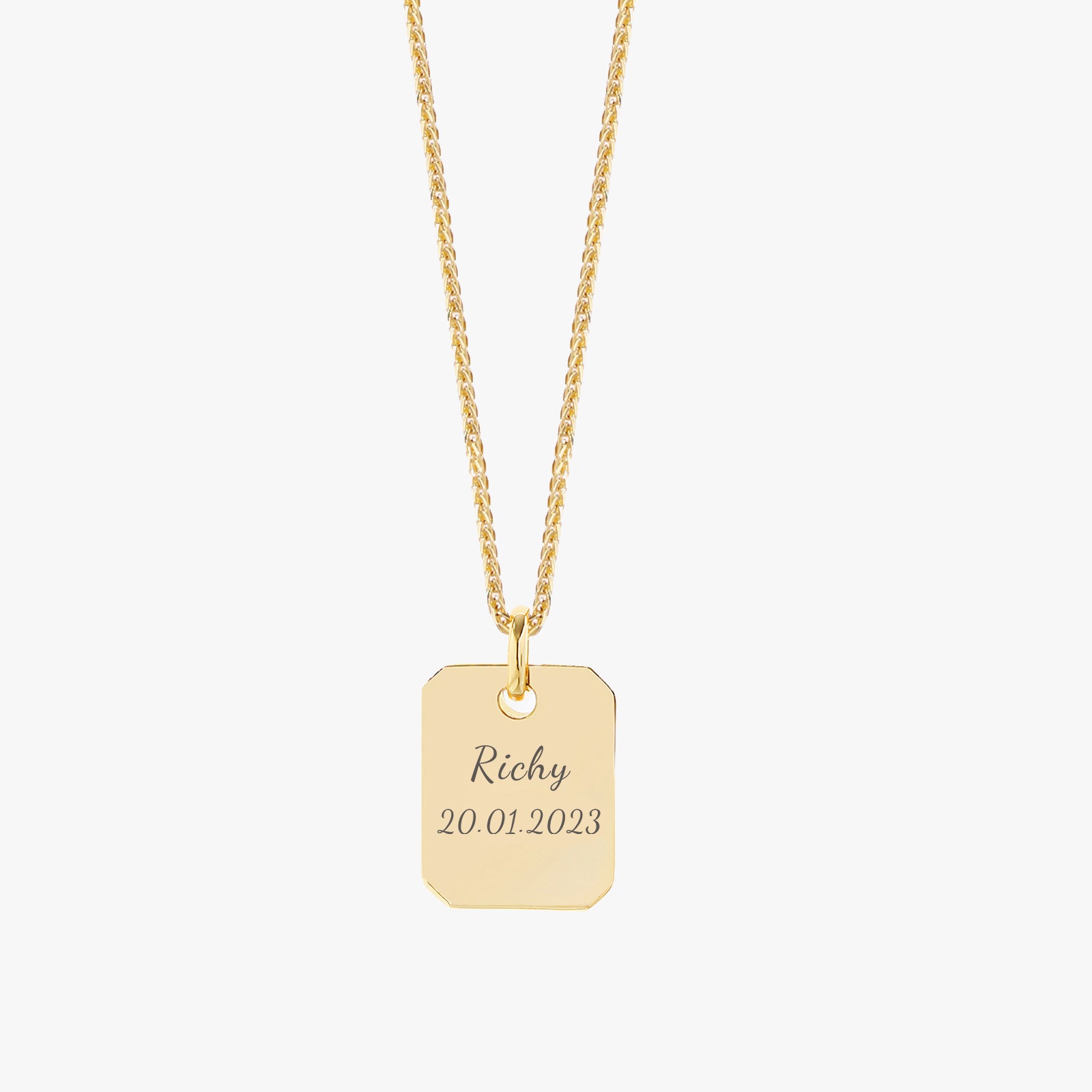 18k Gold Plated Sterling Sliver Custom Pet Portrait Pendant Necklace | Diamond Chain | Birthstone Charms