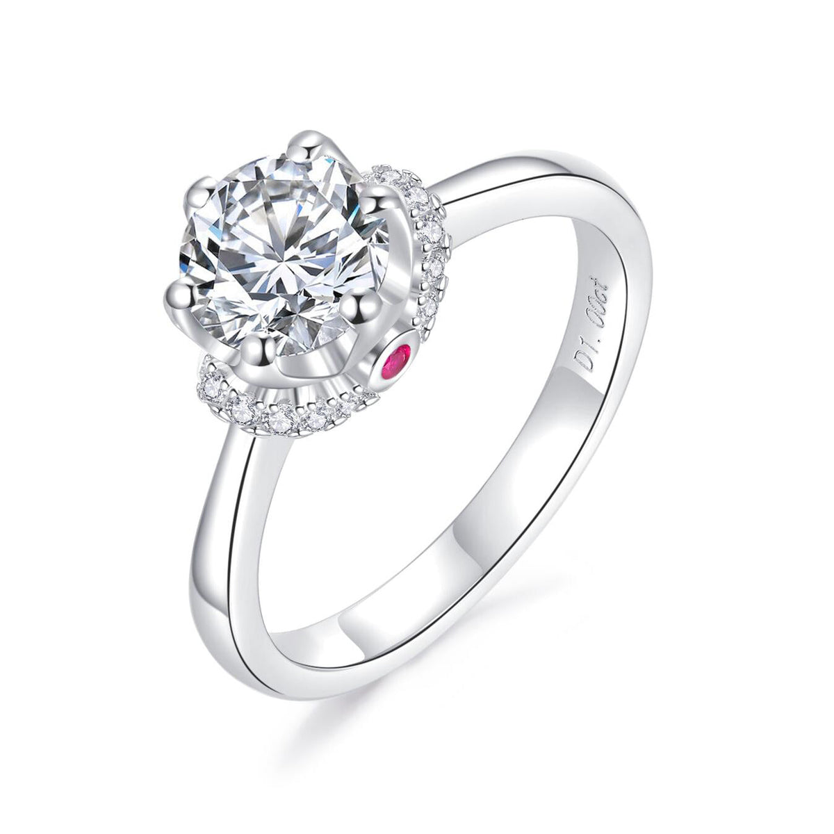 S925 Silver I Do Ring Silver Moissanite Diamond True Love Coronation Rings 1 Carat RM1008