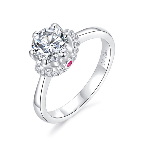 S925 Silver I Do Ring Silver Moissanite Diamond True Love Coronation Rings 1 Carat RM1008