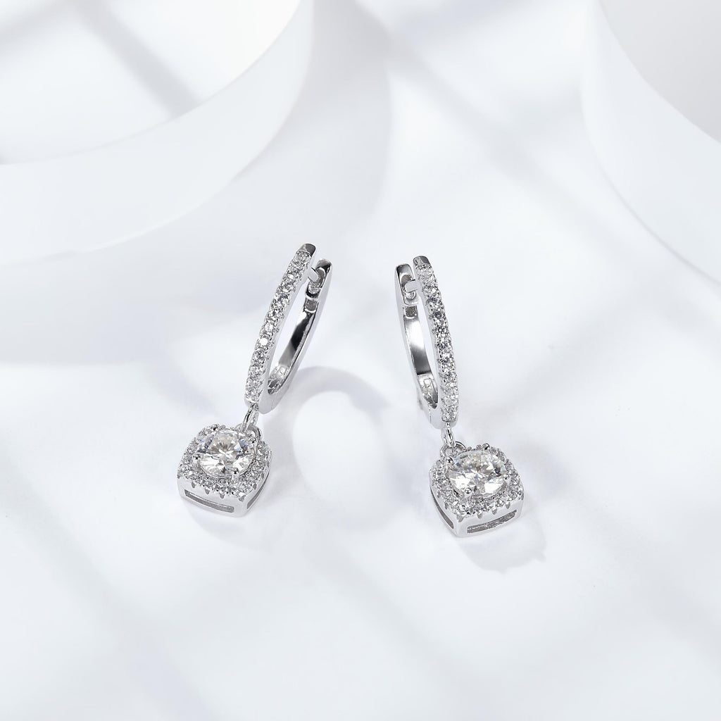 S925 Silver Moissanite Diamond Drop Earrings SH