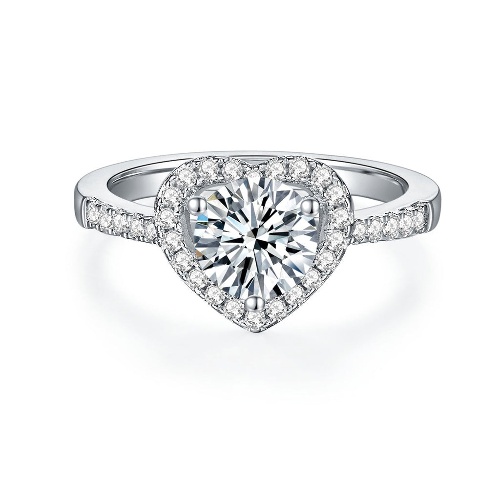S925 Silver Moissanite Diamond Fall in love at first sight Rings 1 Carat RM1012