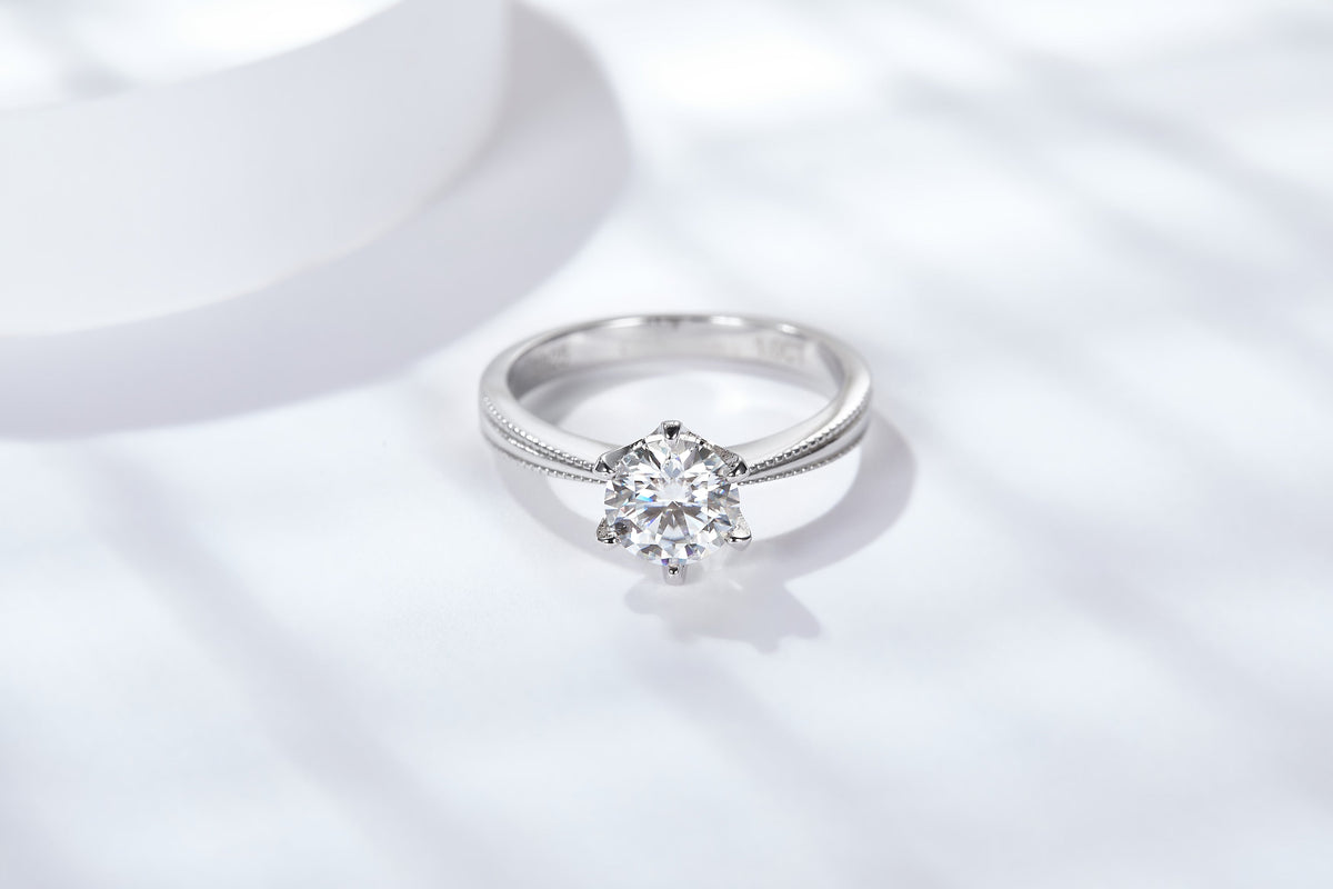 S925 Silver Moissanite Stone Ring