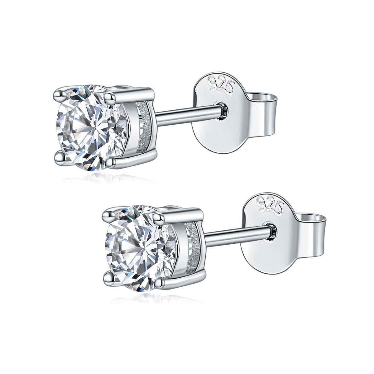 S925 Silver Moissanite Diamond Four claw ear stud Earrings EM4020