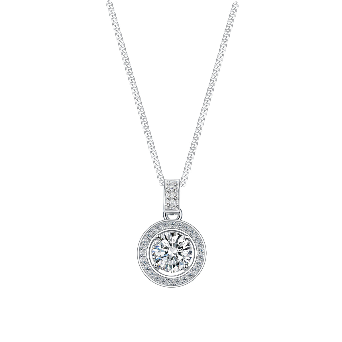 S925 Sliver Moissanite Necklace 1CT A73-P2020475