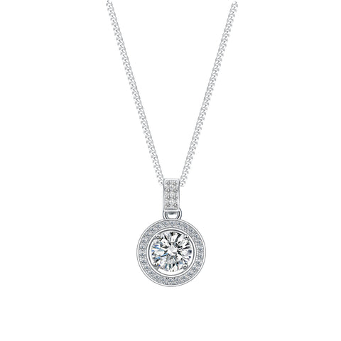 S925 Sliver Moissanite Necklace 1CT A73-P2020475