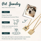 18k Gold Plated Sterling Sliver Custom Pet Portrait Pendant Necklace| Thick Chain | Birthstone Charms