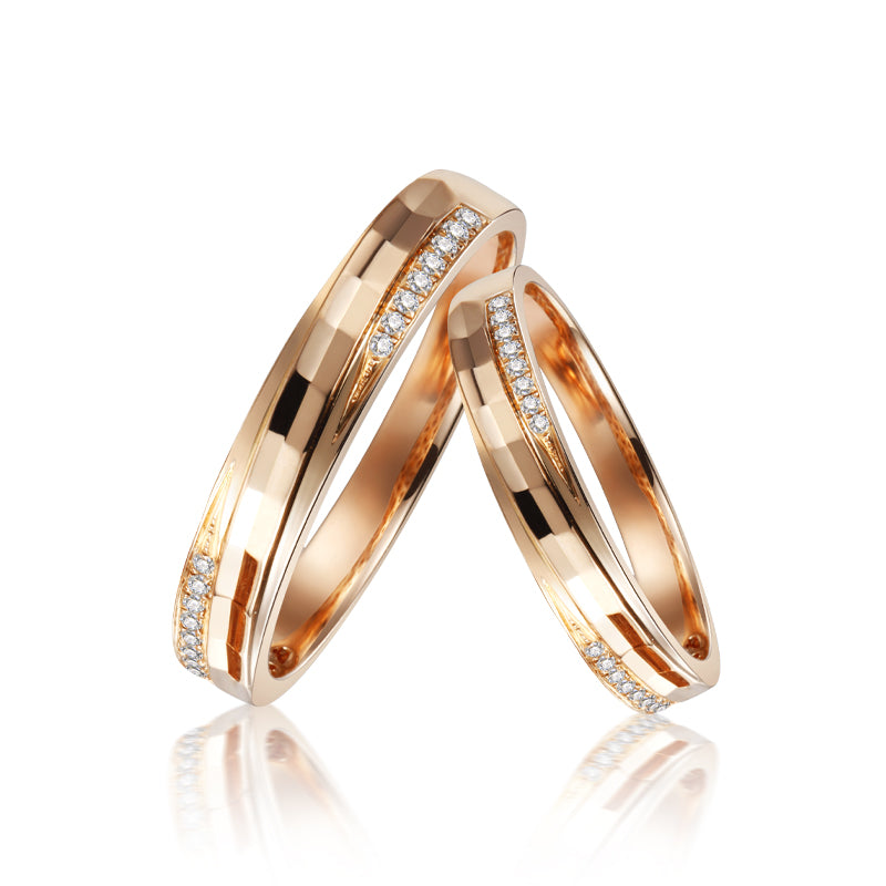 Golston Wedding™ Diamond 18K Gold Couple Rings *Encounter