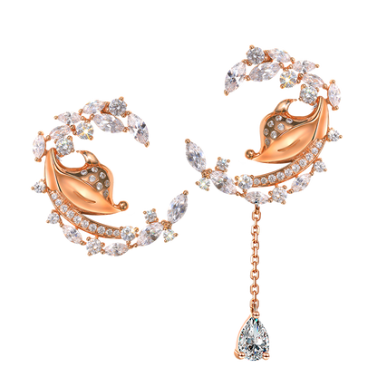 Golston Star&Moon™ 18K Gold Shaped Diamond Earrings