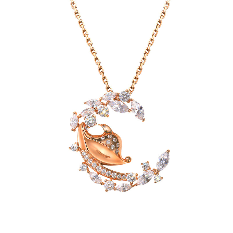 Golston Star & Moon™ 18K Gold Shaped Diamond Necklace