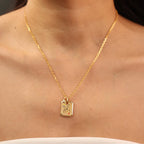 18k Gold Plated Sterling Sliver Custom Pet Portrait Pendant Necklace | Diamond Chain | Birthstone Charms