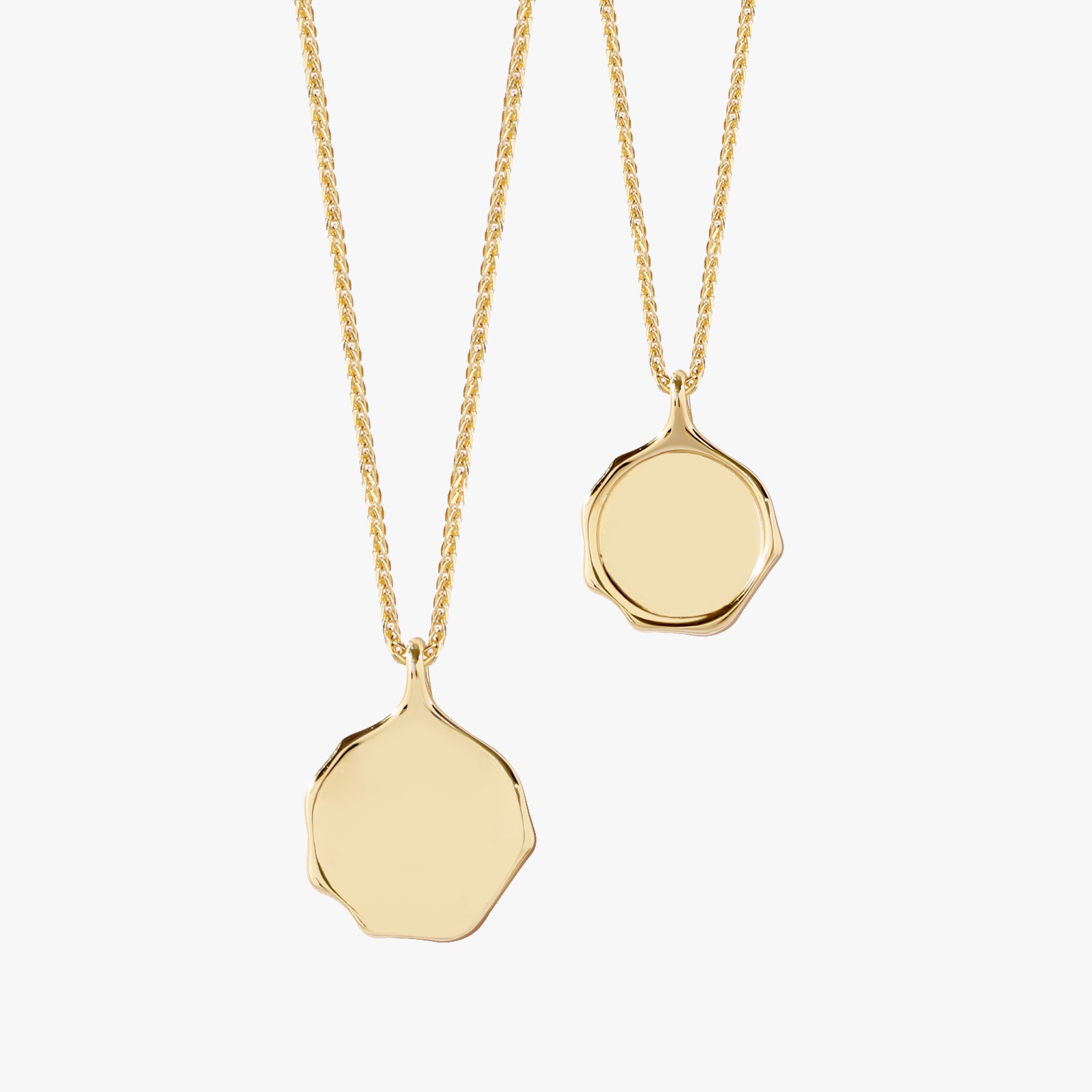 18k Gold Plated Sterling Sliver Custom Pet Portrait Disc Pendant Necklace | Birthstone Charms