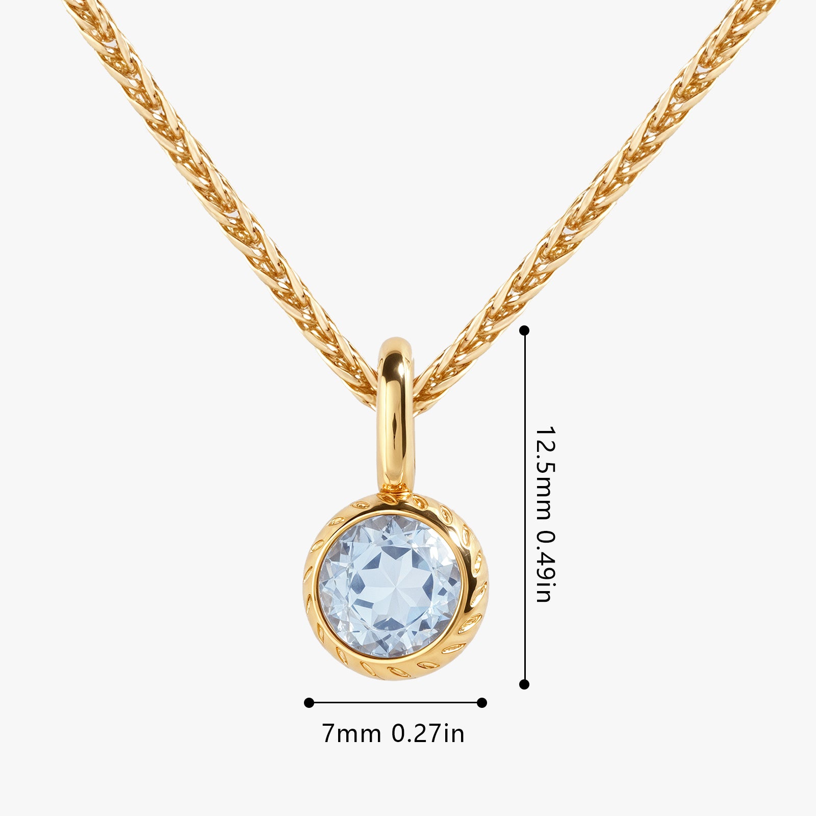 Birthstone Charm March-Aquamarine