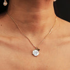 18k Gold Plated Sterling Sliver Custom Pet Portrait Disc Pendant Necklace | Birthstone Charms