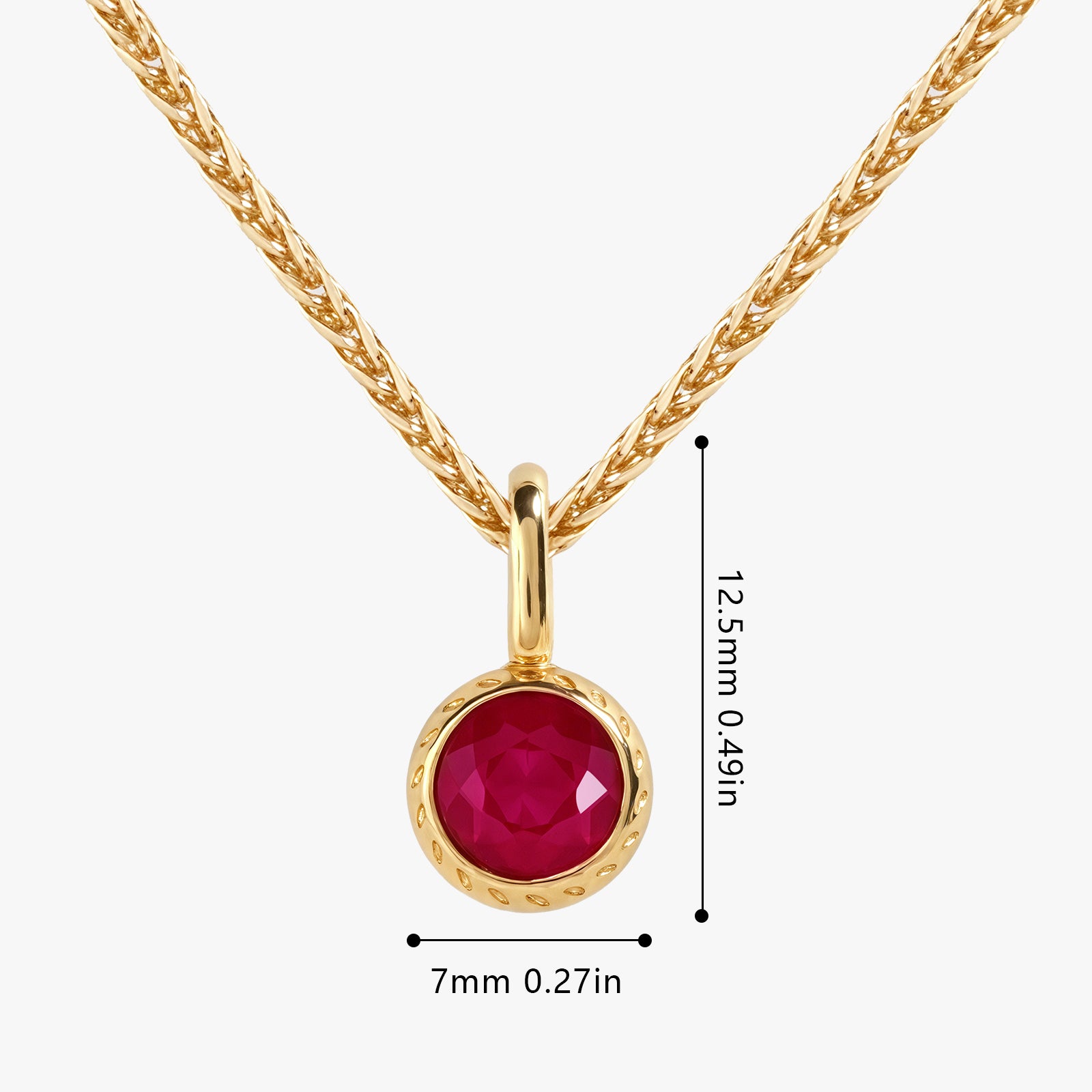 Birthstone Charm July-Ruby