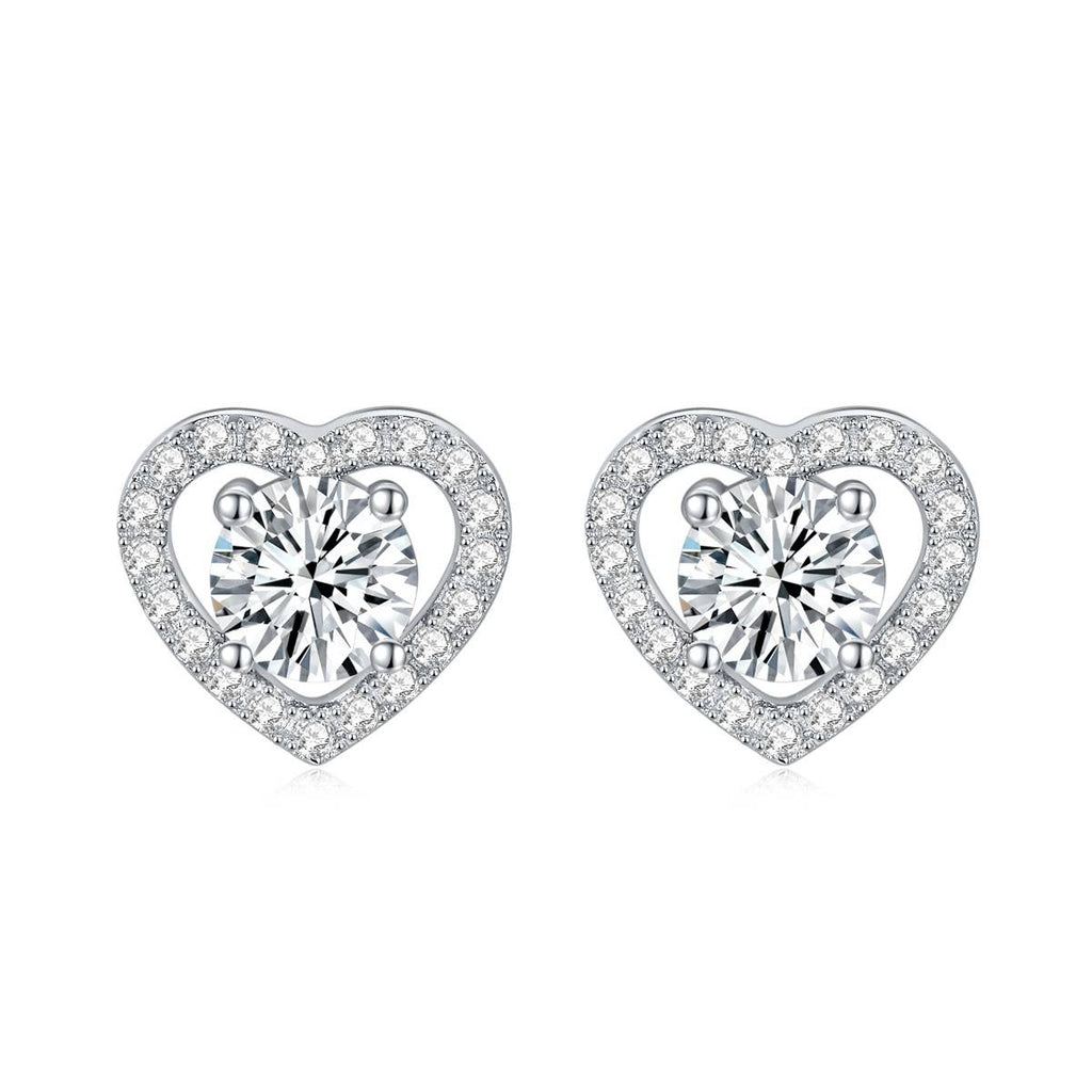 S925 Silver Moissanite Diamond Earring Studs  Love at First Sight  A109-A110